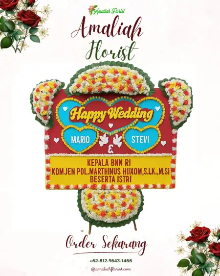 Papan Bunga Pernikahan Pancuran Pinang